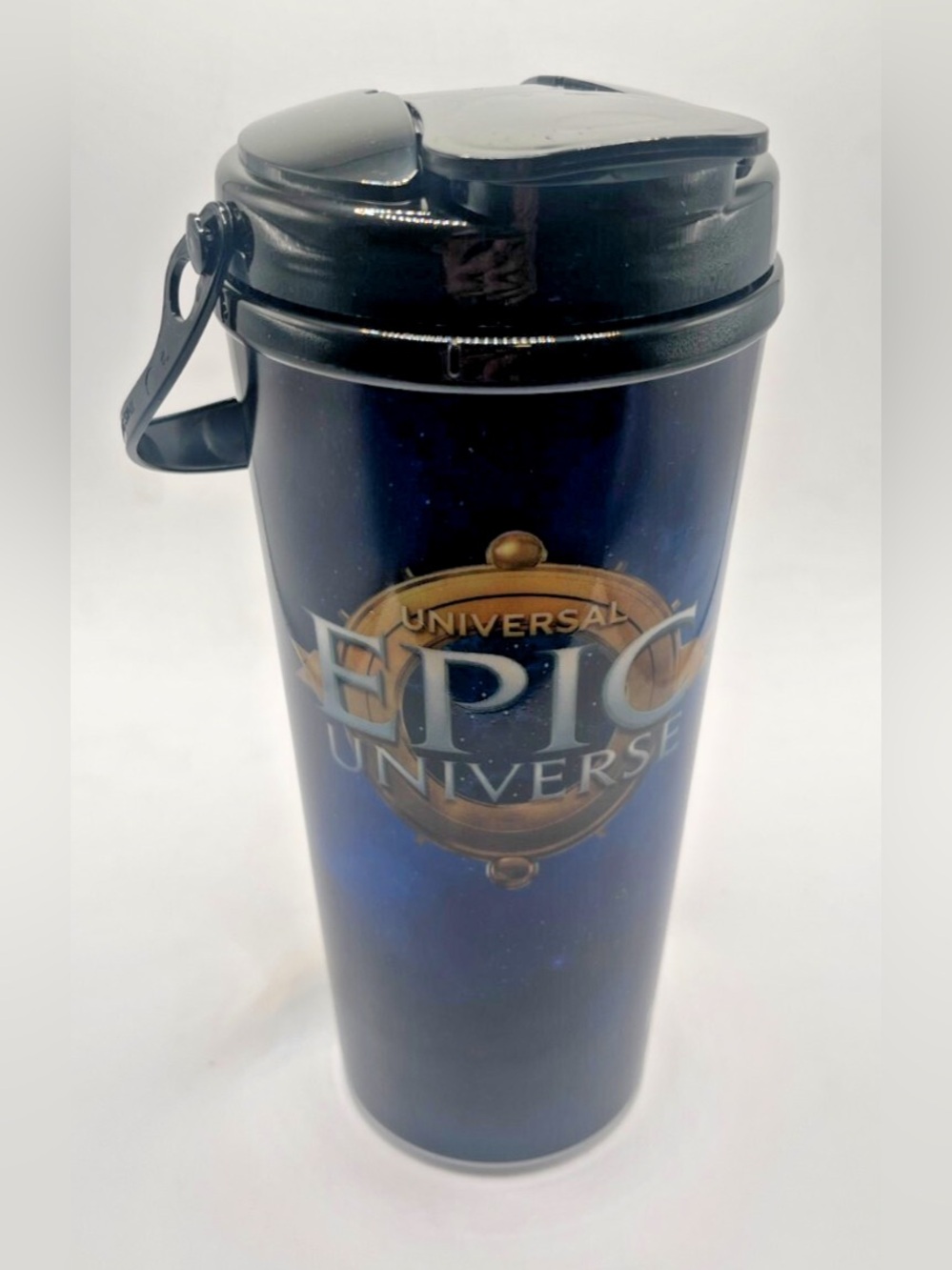 Universal Epic Universe Travel Tumbler - Navy Blue with Gold Logo